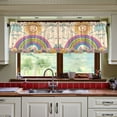 thumbnail image 3 of Yayeee Kitchen Curtains Tier Set of 2 Light Filtering 57"x36" Over Sink Window Panels, Beige Rainbow, 3 of 7