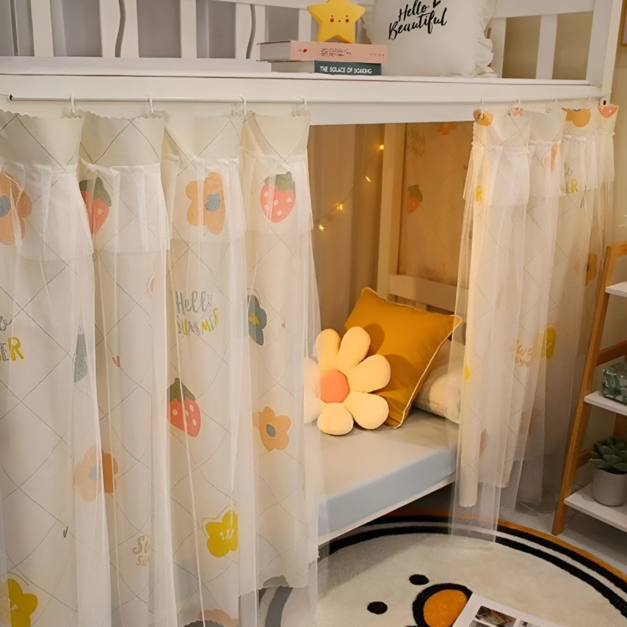 LAMIRO Dorm Bottom Bunk Bed Curtains Privacy Curtains Dustproof Breathable Blackout Curtains Panels Privacy Underbed Loft Bed Canopy Tent Curtain Shading Nets for Single Bed Home 2 Panels