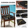 thumbnail image 3 of Outdoor Patio Cushion Covers 4 Pack Black Marble Patio Chair Cushion Covers with Ties and Zipper Golden Ripple Waterproof Outdoor Seat Cushion Covers for Patio Furniture 20"x18", 3 of 7