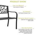 thumbnail image 2 of Garden Bench Outdoor Metal Bench 50" Park Bench with Armrests, 480lbs Cast Iron Sturdy Steel Frame Furniture for Patio Porch Yard Deck Lawn, Black, 2 of 10