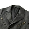 thumbnail image 5 of Tops for Men Motorcycle Jacket Turndown Collar Leather Casual Solid Winter Suit Coat Mens Coats Dark Gray L, 5 of 6