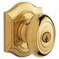 thumbnail image 2 of Baldwin 5238003ENTR Lifetime Polished Brass Bethpage Knob Keyed Entry Set, 2 of 2