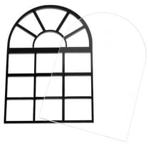 OUNONA 2Pcs Black Farmhouse Wall Decor Window Frame with Realistic Panes