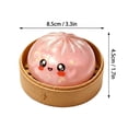 thumbnail image 3 of Dumpling Squishy Stuffed Bun Plush Toy, 3.35 Inches Soft Squeeze Doll with Steamer Basket for Desk Decoration and Display, 3 of 7