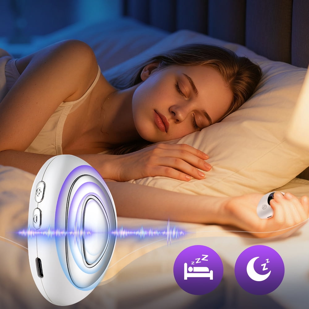 Rechargeable Sleep Aid Device with LCD Display, Handheld Relaxation Tool with 2 Modes and 15 Intensity Levels, Portable Personal Wellness Device with 30-Minute Timer