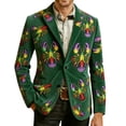 thumbnail image 4 of Ceisia Men's Carnival Print Corduroy Blazer Jacket Single Breasted Pocket Casual Party Dress Coat For Daily Outdoor Party Multicolor XL Gifts, 4 of 5