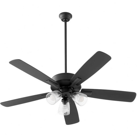 Milky Whey 5 Blade Ceiling Fan with Light Kit in Transitional Style-18.25 inches Tall and 52 inches Wide-Matte Black Finish-Matte Black/Weathered Gray
