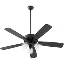 Milky Whey 5 Blade Ceiling Fan with Light Kit in Transitional Style-18.25 inches Tall and 52 inches Wide-Matte Black Finish-Matte Black/Weathered Gray