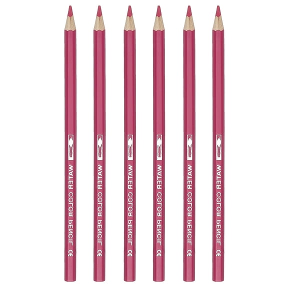 Uxcell Watercolor Pencil, 6Pcs Water Soluble Pencils for Blending, Coloring, Sketch Drawing, Painting, Cherry Red
