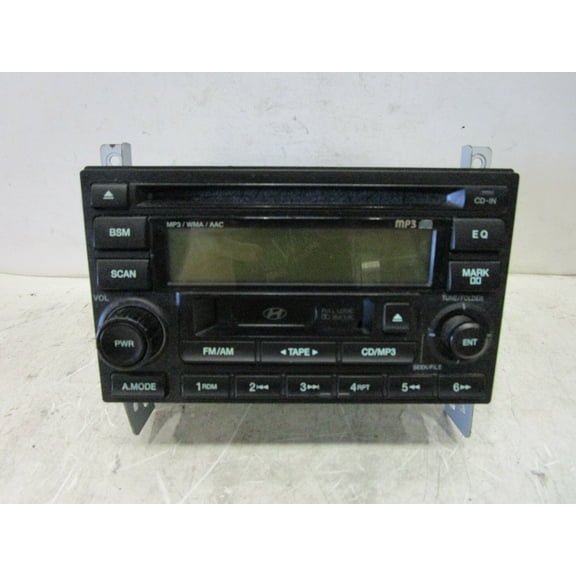 Pre-Owned 05 06 Hyundai Tucson Cassette CD MP3 Radio Receiver 96180-2E100 OEM LKQ - Verify Specific Vehicle Fitment In Description - (Good)