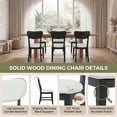 thumbnail image 5 of COLAMY PURA Solid Wood Dining Chair Set of 2 with Fabric Upholstered Seat and Backrest, Modern Farmhouse Kitchen Chair, Wooden Chair with Padded Cushion, Black, 5 of 12