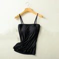 thumbnail image 6 of Baberdicy Camisole Top Clearance！Women's Solid Color Bust Flat Collar with Chest Pad Without Wearing Bra One Tank Top Sling Women Basic Long Tanks Black, 6 of 6