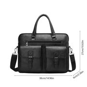 SCNOR Mens Convertible Textured PU Leather Briefcase - 3-Way Carry Laptop Bag, Lightweight with Multiple Compartments, for Office/Business, Fits 14-15 Inch Laptops