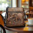 thumbnail image 3 of DISNIMO PU Leather Crossbody Handbag Purse Elephant Flower Print Hobo Handbags for Women Lightweight Crossbody Shoulder Bag with Removable Straps and Zipper Closure, 3 of 7