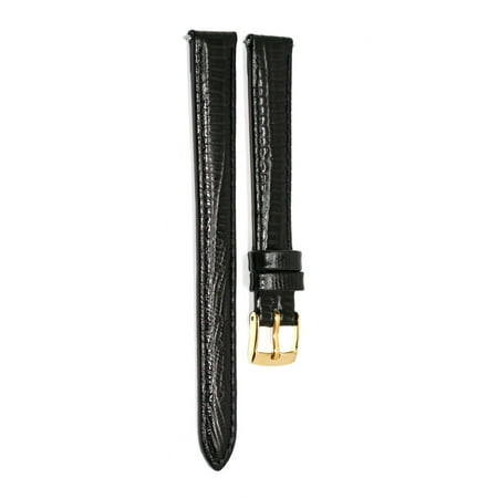 - 12MM BLACK STITCHED TEJU GRAIN GENUINE LEATHER WATCH BAND STRAP FITS SEIKO