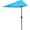Brilliant Blue, variant on Half Umbrella Outdoor Patio Shade - 9 ft Patio Umbrella with Easy Crank - Small Canopy for Balcony, Table, or Deck by