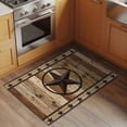 thumbnail image 3 of Farmhouse Stars Bathroom Rug Washable 2x3 Entryway Rug Non Slip Vintage Country Western Wooden Grain Front Door Mat Low Pile Indoor Doormat Throw Floor Carpet for Kitchen Bedroom Entrance, 3 of 9