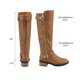 thumbnail image 3 of Bota DREAM PAIRS hasta la rodilla con tacón grueso y cierre lateral camel, 3 of 9