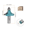 thumbnail image 2 of Roundover Router Bit 1/2 Shank 5/8" Radius Carbide Tipped with Bearing Cyan, 2 of 5