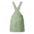 thumbnail image 5 of Bainana Kids Girls Sleeveless Plaid Printed Overalls Dress With Pocket Comfortable Casual Child Suspender Dress For Outdoor Play Size 12-13 Years Green, 5 of 7