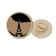 thumbnail image 1 of Torre Eiffel París, Francia Broche de oro metálico circular, 1 of 3