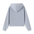 thumbnail image 5 of HAOTAGS Cropped Hoodie for Girls(3-15), Casual Long Sleeve Hooded Sweatshirts Sport Pullover Tops Gray 3 Years, 5 of 10