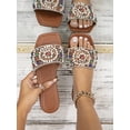 thumbnail image 1 of Fashionable Women's Flat Sandals With Rhinestone & Pearl Decoration, 1 of 4