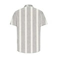 thumbnail image 4 of S-5X Big & Tall Shirts for Men Plus Size Short Sleeve Button-Down Collared T-Shirts Casual Lightweight Stripe Printed Beach Tees Tops, 4 of 5