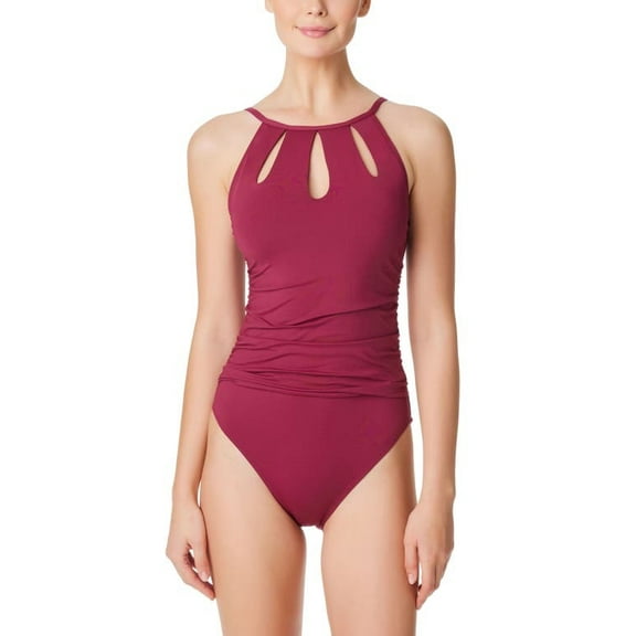 Bleu Rod Beattie POMEGRANTE Cut-Out One-Piece Swimsuit, US 4