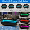 thumbnail image 5 of Dextrus Lift Top LED Coffee Table, Modern Living Room Tables with 4 Spacious Drawers, Black, 5 of 9