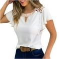 thumbnail image 1 of PVCS T-Shirt Décontracté à Manches Courtes Col Rond Mode Été pour Femmes, 1 of 6