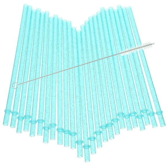 25 Pcs Re Usable Straws Clear Reusable Straws 0.7x0.7x23cm Green