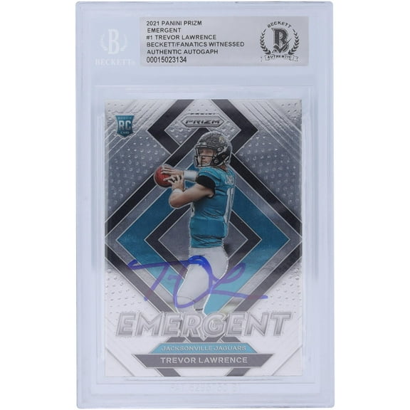 Trevor Lawrence Jacksonville Jaguars Autographed 2021 Panini Prizm Emergent #E-1 Beckett Fanatics Witnessed Authenticated Rookie Card - Fanatics Authentic Certified