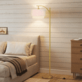 thumbnail image 2 of SUNMORY Arc Floor Lamp, Modern Corner Standing Lamp with Unique Hanging Douoble Drum Lampshade for Living Room, Bedroom, Study Room, 2 of 9