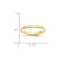 thumbnail image 3 of 14KY 2.5mm LTW Half Round Band Size 6 in 14k Yellow Gold, 3 of 3