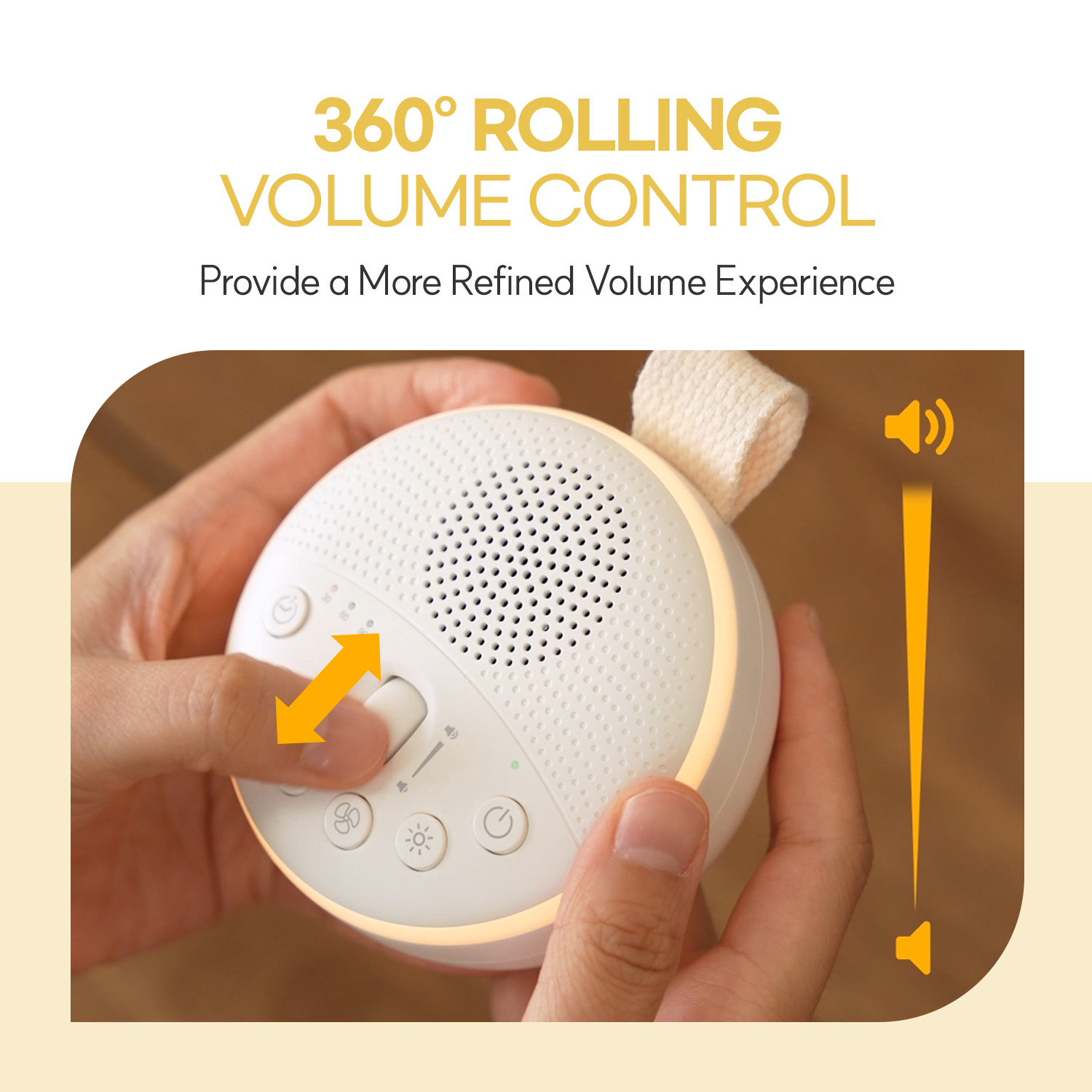 HuBDIC White Noise Machine, Portable Sound Machine with 21 Soothing Sleep Sounds, Long-Lasting Battery, Gentle LED Mood Light, Travel-Friendly Sleep Aid for Newborns, Children
