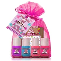 Piggy Paint Birthday Cake Shake Kids Gift Set, 4 Non-toxic Nail Polish & Nail Art