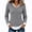 Gray, variant on Women's Casual 2 in 1 Pullover Long Sleeve Layered Shirts V Neck Solid Color Blouse Fall Fashion Outfits