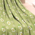 thumbnail image 3 of Lightgreen Daisy Flower White Blooms Pattern Blanket,Comfortable Soft Flannel Throw Blanket,All Season,Warm Lightweight Blankets for Sofa Bed Couch Living Room Chair,30"x40", 3 of 4