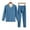 Blue, variant on Women's Fleece Lined Thermal Underwear - V-Neck Thickened Top & Pants Set, Ideal as Inner Wear Bottoming Layer for Fall/Winter Blue 3XL