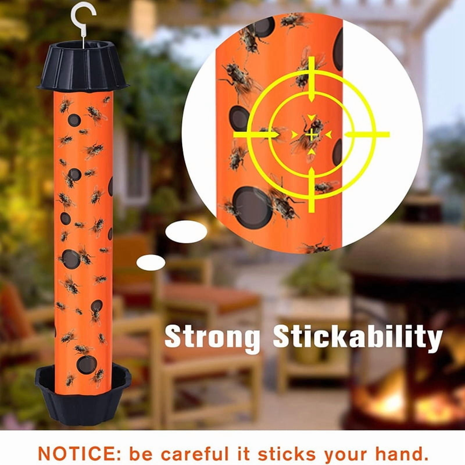 12 PCS Fruit Trap Indoor and Outdoor Sticky Fly Catcher Fly Paper Mosquito Stick Fly Mosquito Bait Roll