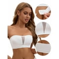 thumbnail image 3 of Unique Bargains Women's Front Closure Wirefree Strapless Tube Bras L White, 3 of 6