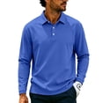 thumbnail image 2 of Vxararl Men's Polo Shirts Light Blue Quick Dry Mens Long Sleeve Tee Shirts Moisture Wicking Athletic Workout Golf Polo Shirts for Men Royal Blue 2XL, 2 of 9