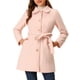 thumbnail image 1 of Abrigo largo elegante de invierno para mujer con cuello de solapa en rosa XL, 1 of 7