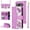 Purple, variant on Furiet for Google Pixel 9/9 Pro/10/10 Pro 5G Floral Wallet Case with Flip Zipper Purse Wrist/Shoulder Strap, PU Leather Card Holder Stand Phone Cover for Pixel9 9Pro/Pixel10 10Pro Nine Ten Rose Gold