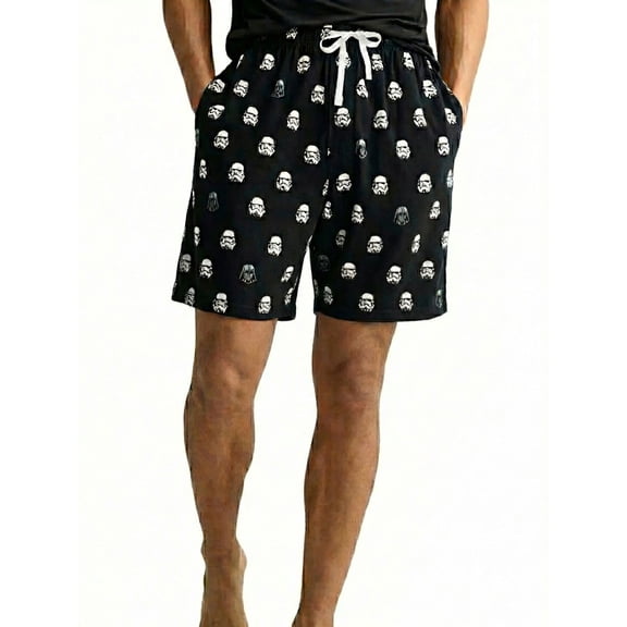 Mens Star Wars Stormtroopers Darth Vader Pajama Sleep Shorts Loungewear Black