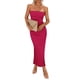 thumbnail image 1 of Vestido PRETTYGARDEN Strapless Ajustado Maxi Rojo Rosa XL, 1 of 7