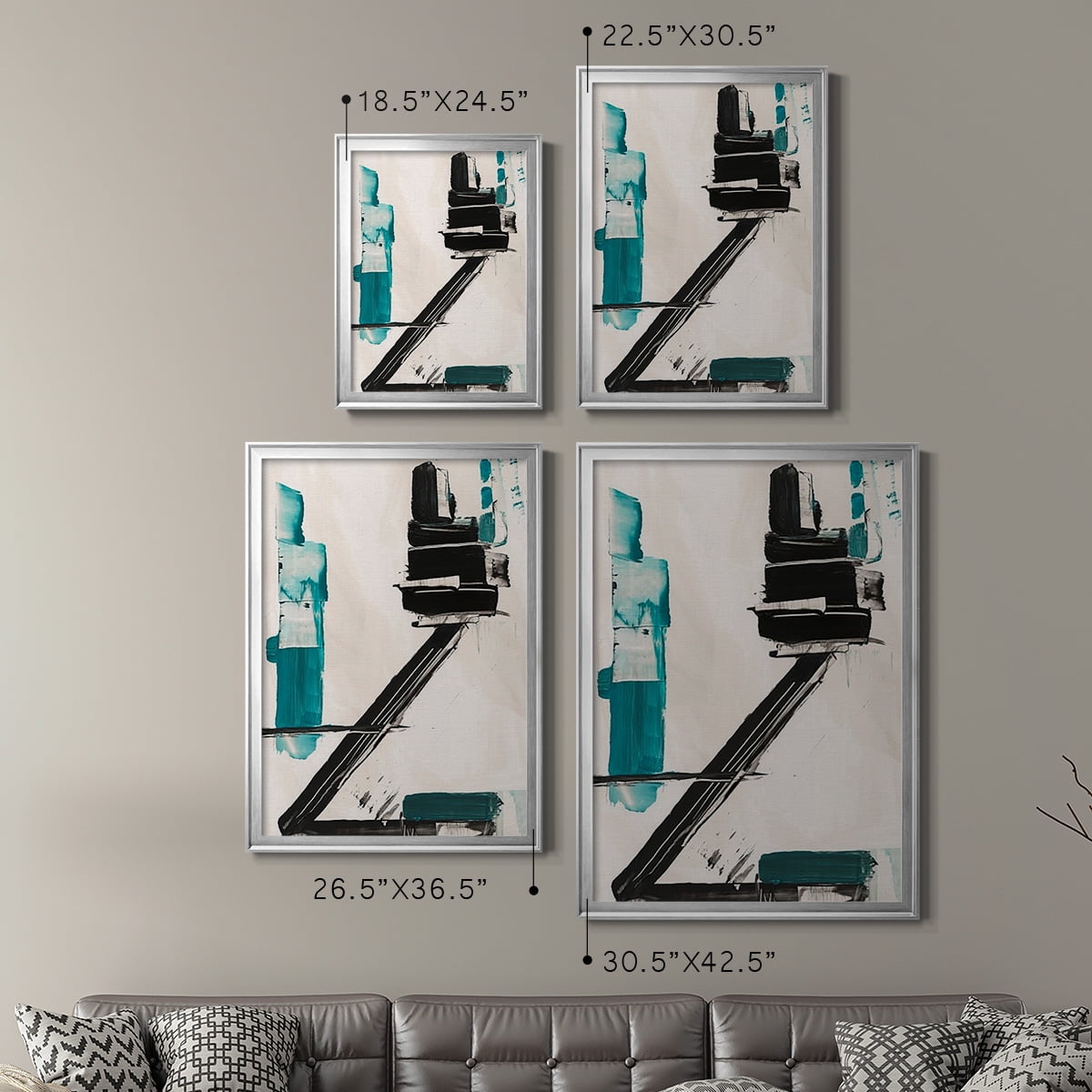 Geometry Notes IV Premium Framed Print, in Gold, Black, or Silver - Ready to Hang