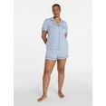 thumbnail image 6 of Joyspun Women's Dreamy Soft Collection Notch Collar Top and Shorts Pajama Set, 2-Piece, Sizes XS-3X, 6 of 8