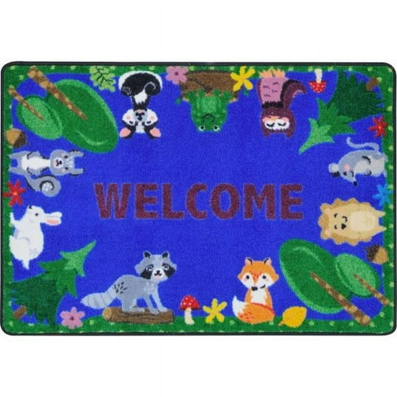 5 ft. 4 in. x 7 ft. 8 in. Animals Among Us Kid Essentials Oval Rug Multicolor